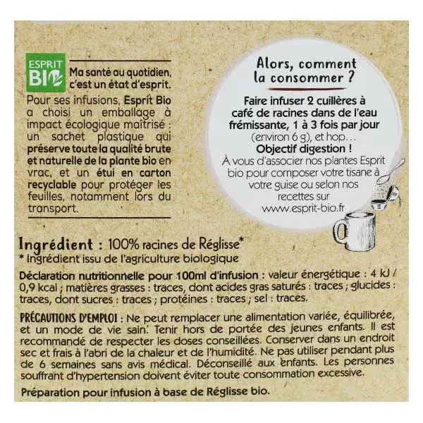 Infusão de raiz de alcaçuz orgânica para digestão 70g