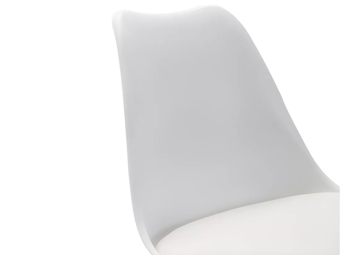Lot de 2 chaises JODY - Polypropylène et Hêtre - Blanc pieds Blanc