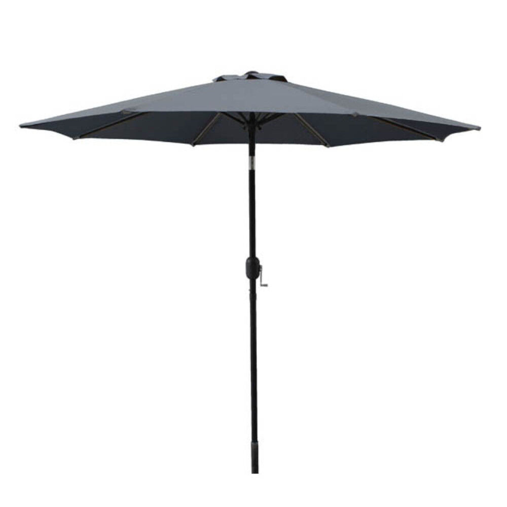 Parasol de jardin Java rond inclinable gris Ø.250 x H.245 cm