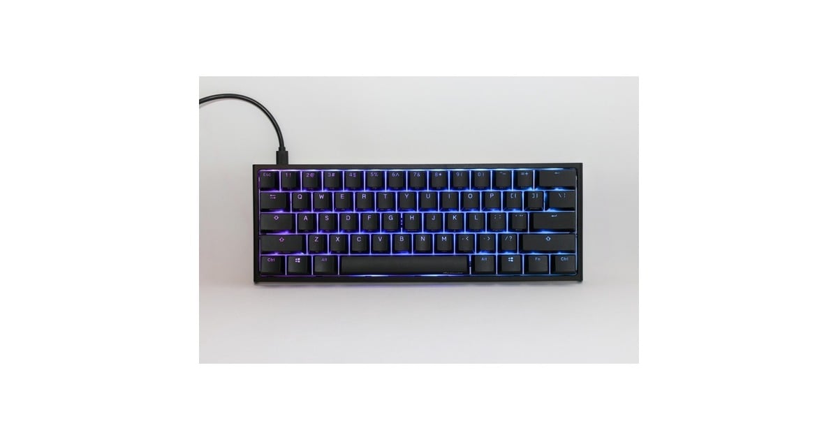 DuckyOne 2 Pro Mini Classic, gaming toetsenbord  (Zwart, US lay-out, Cherry MX Silent Red, RGB led, Double-shot PBT, QUACK Mechanics, 60%)