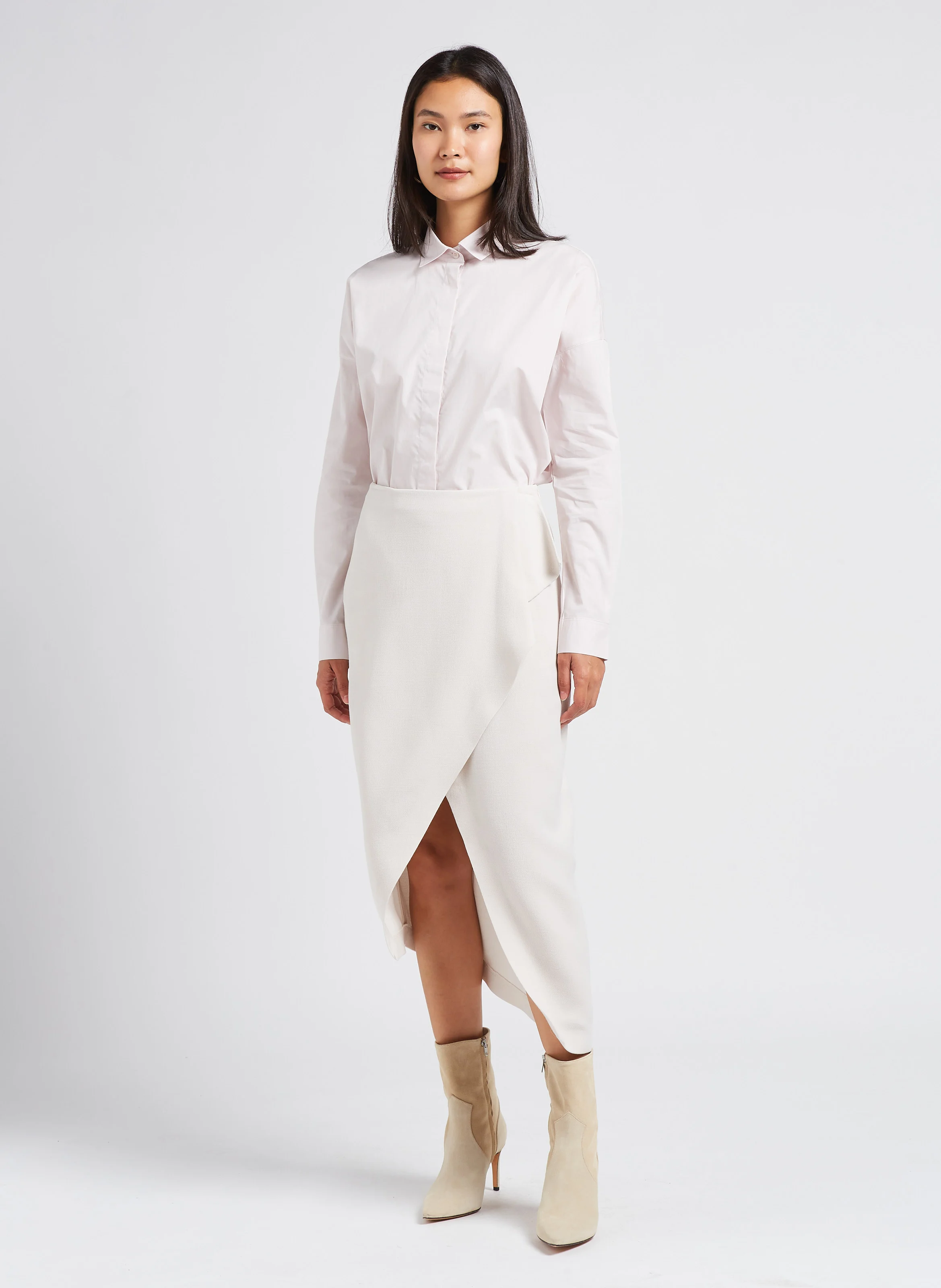 JELENA - Jupe longue asymétrique| Beige