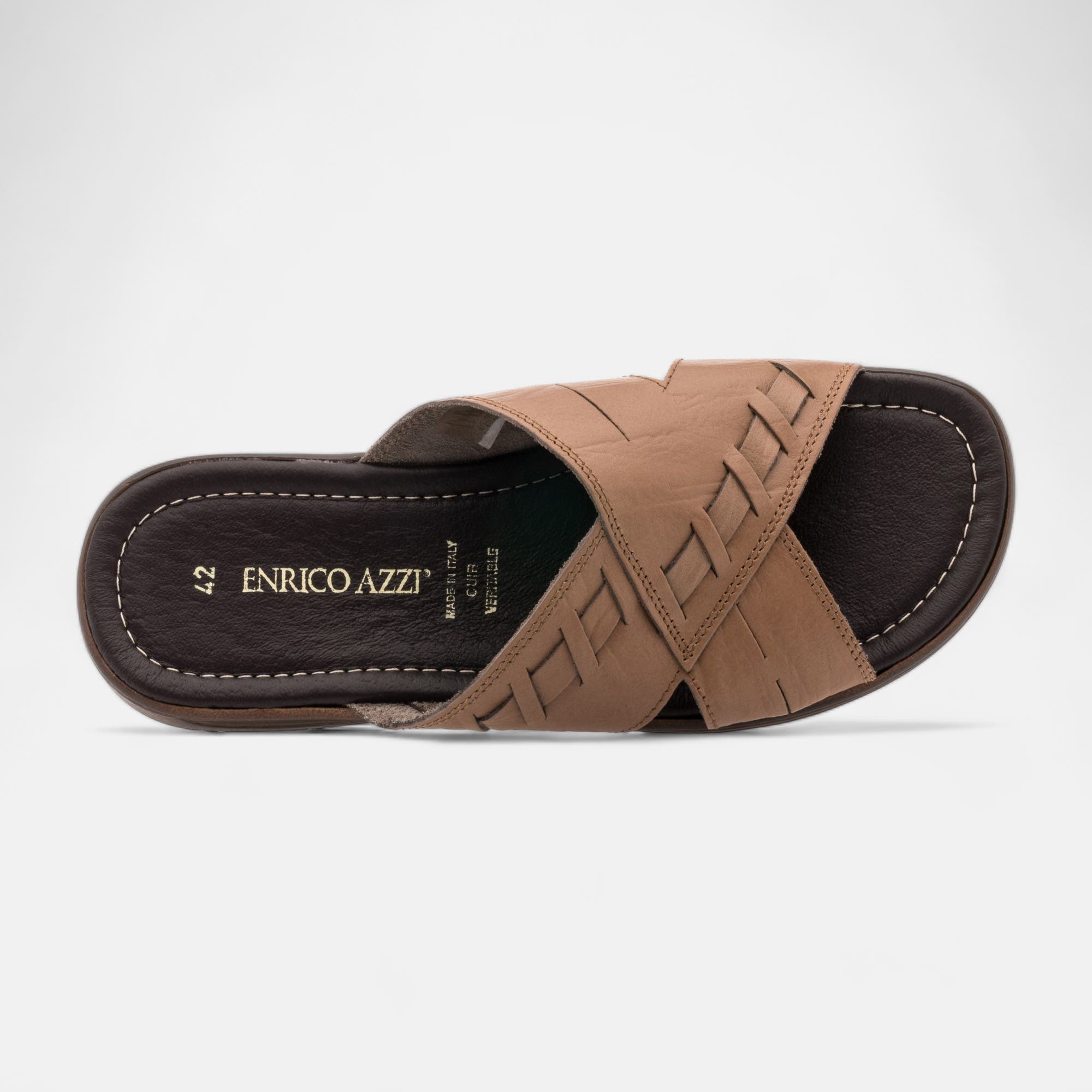 Mules Homme en cuir beige