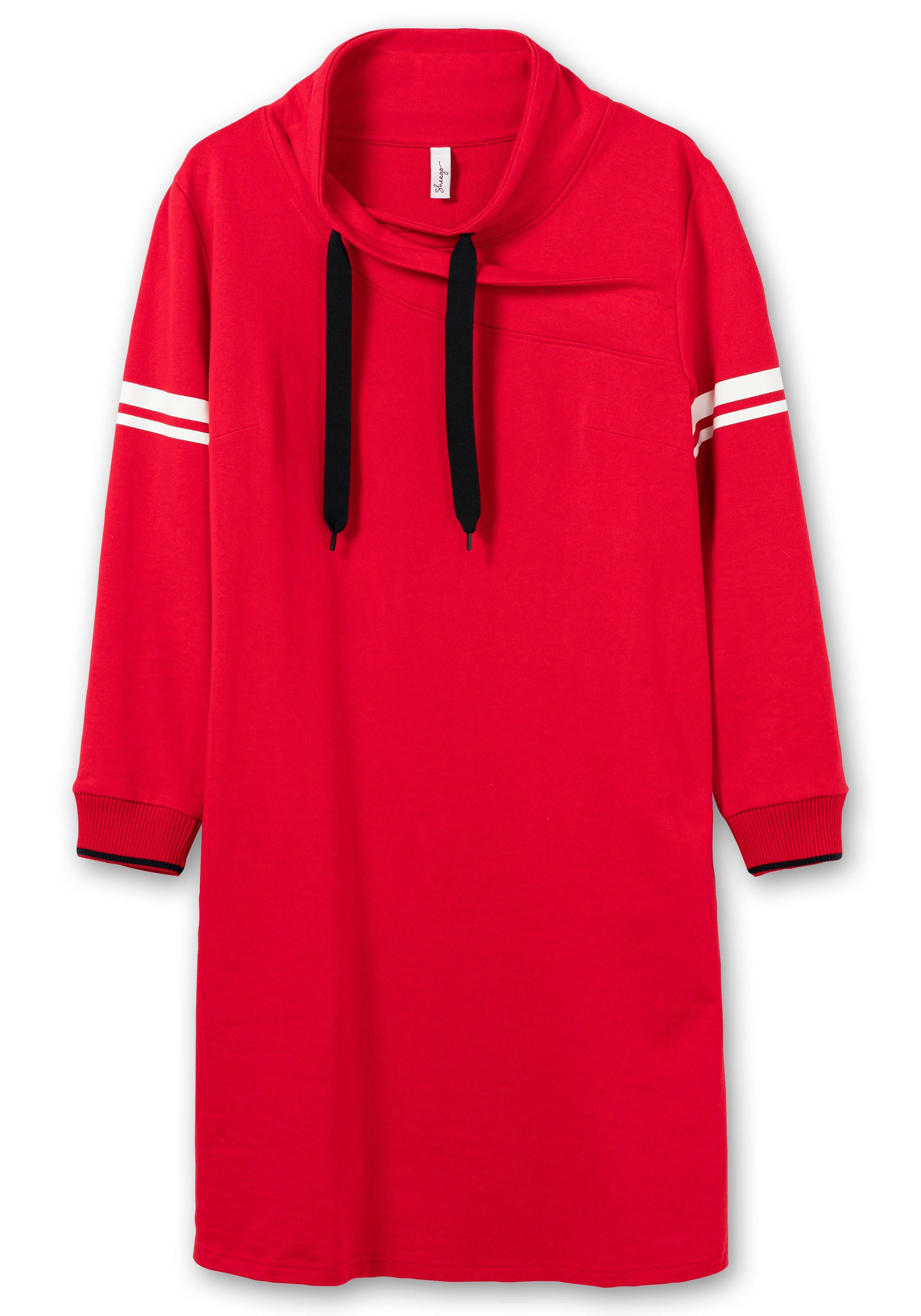 Kurzes Sweatkleid mit weitem Kragen, in leichter A-Linie