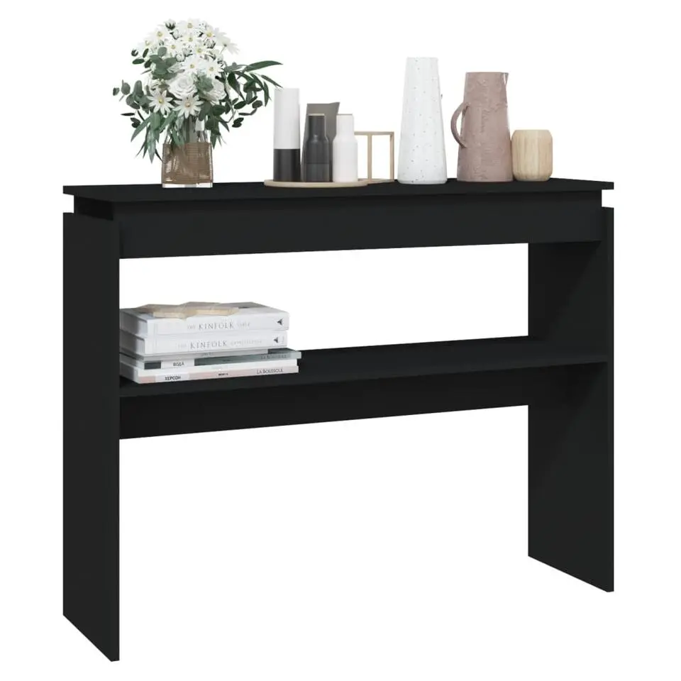 vidaXL - Bijzettafel - Zwart - Bewerkt hout
