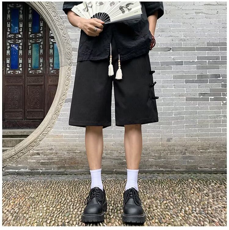 emeisa - Shorts met effen knoop en halfhoge taille