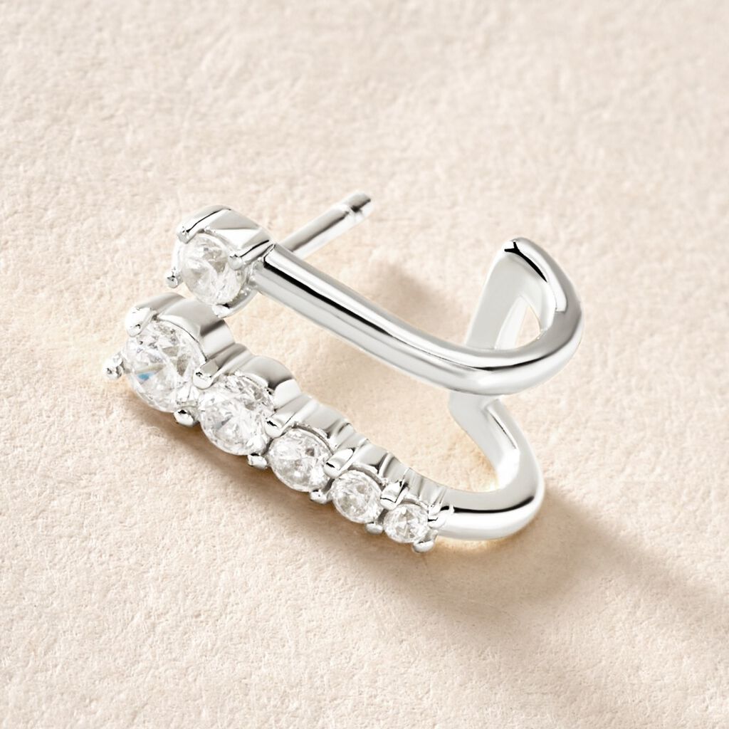 Créoles Minty Argent Blanc Oxyde De Zirconium