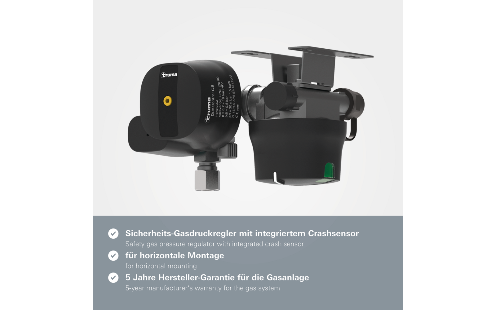 Truma DuoControl CS Gasdruckregler für den Zweiflaschen-Betrieb Vertikal