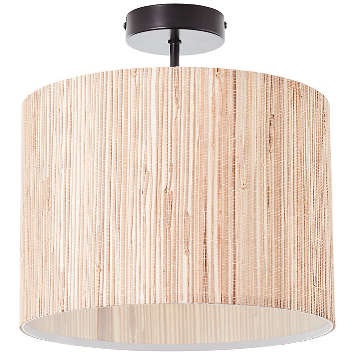 Plafonnier Wimea métal noir et naturel Ø30 x H.32 cm 52W IP20 Brillant