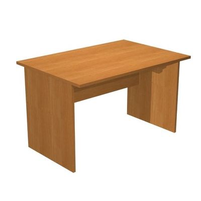 Bureau droit Trend - L120 - Pieds panneaux - plateau imitation noyer clair