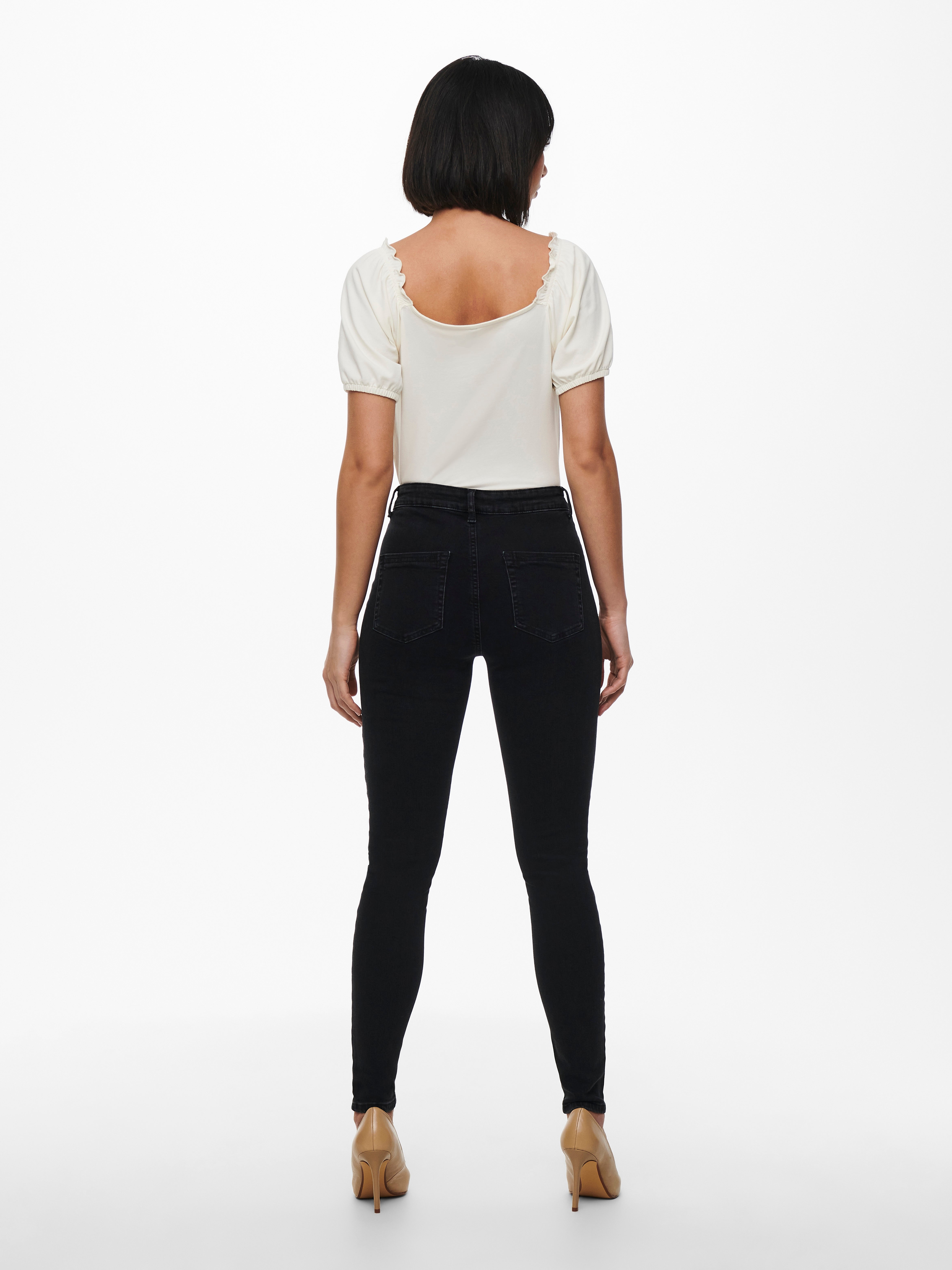 ONLBLUSH Hohe Taille Skinny Fit Jeans Black