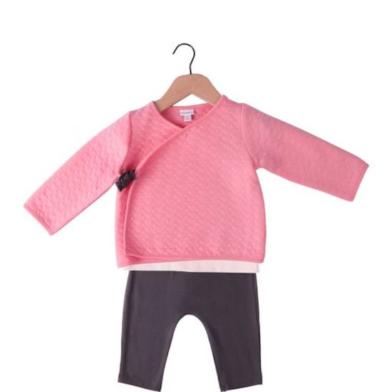 Love Me Too Ensemble 3 pièces : Veste + T-shirt + Legging   Rose        1 mois   de               P'tit bisou