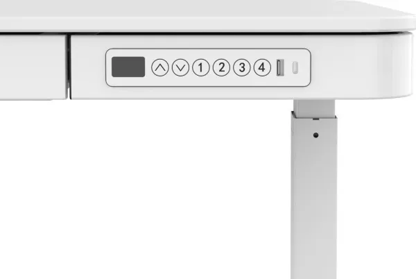 Tuckano Elektrisk højdejusterbart skrivebord ET119W-C BI hvid, Hvid, 50 kg, 720 - 1220 mm, Træ, Rektangulær form, Stål