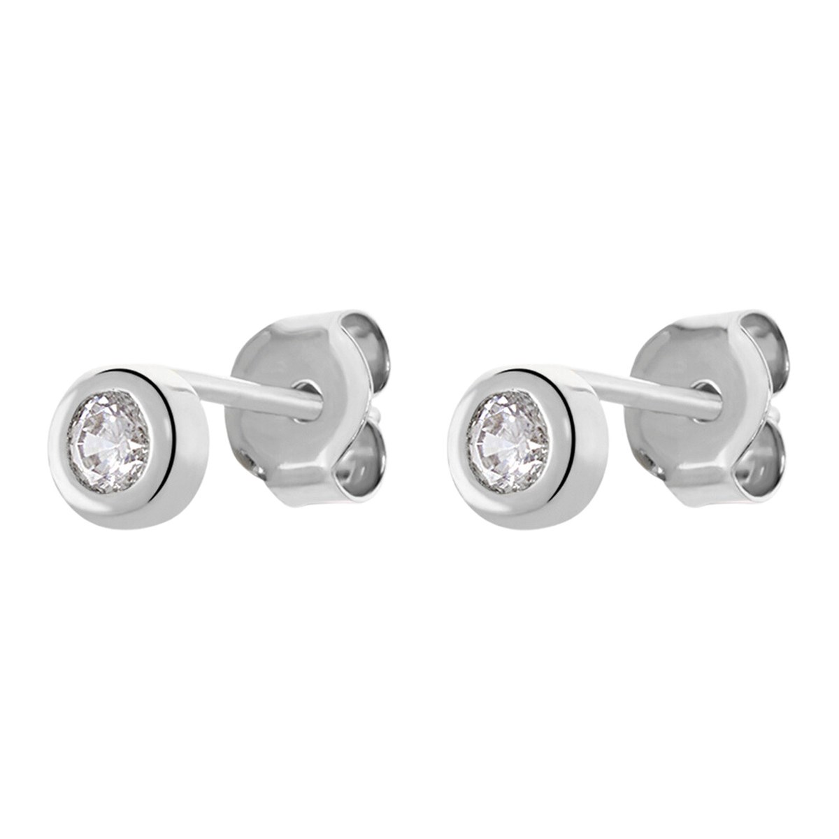 Boucles d'oreilles puces Agatha Brillant argent