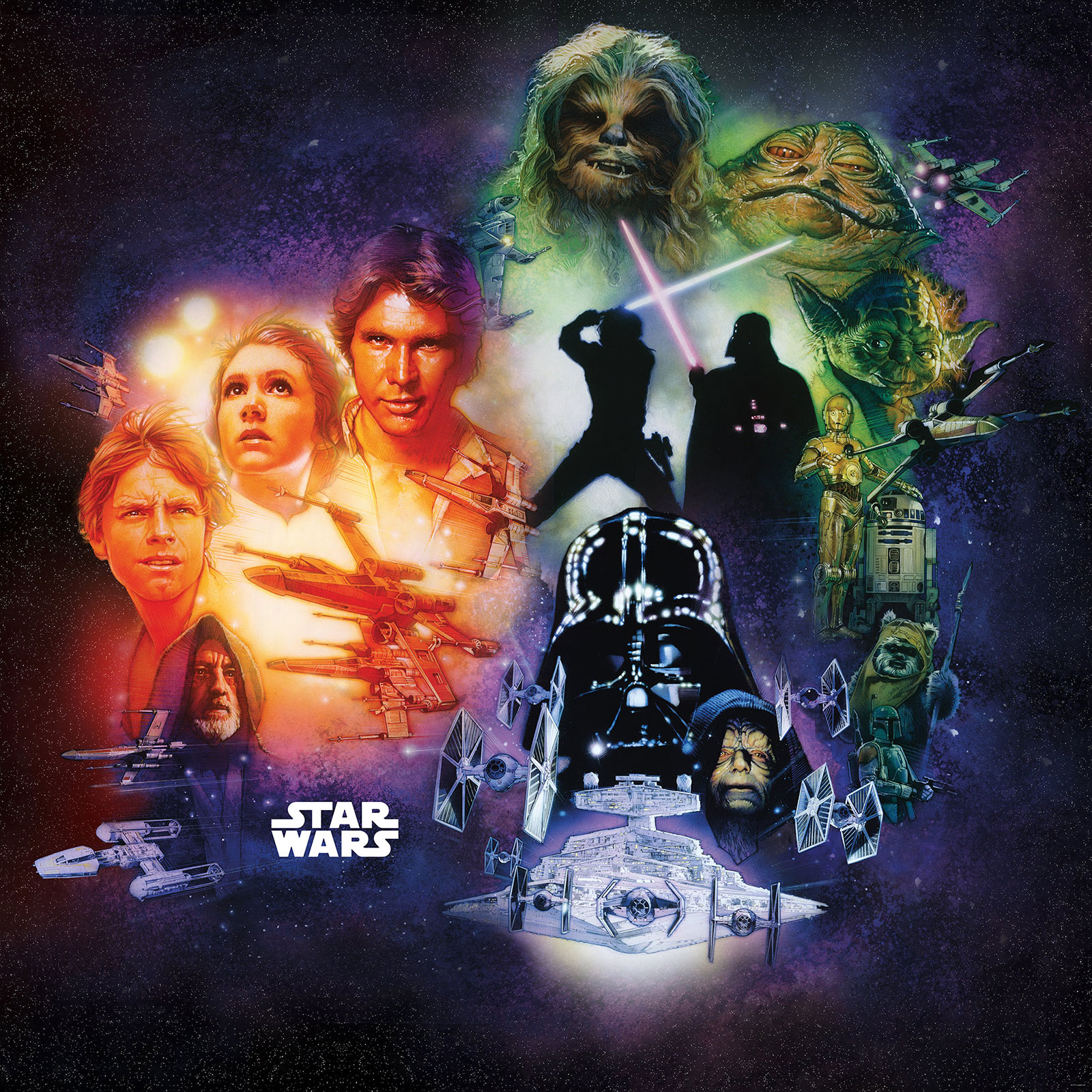 Vlies-Fototapete STAR WARS POSTER COLLAGE - 250x250 cm