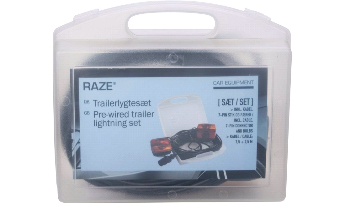 Trailerlygtesæt med kabel og 7-pin stik