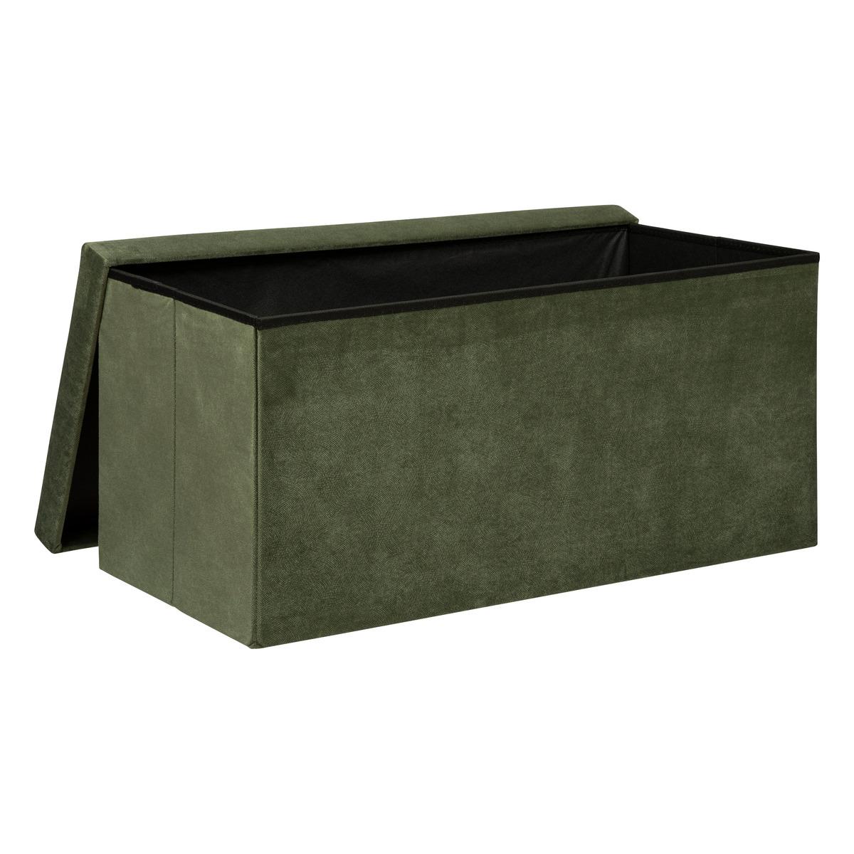 POUF PLIANT DOUBLE VELOURS LILOU KAKI D.76X38CM