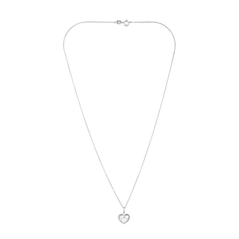 Pendentif Or blanc 375/1000 et zirconium