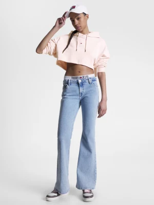 Moletom cropped com logo essencial