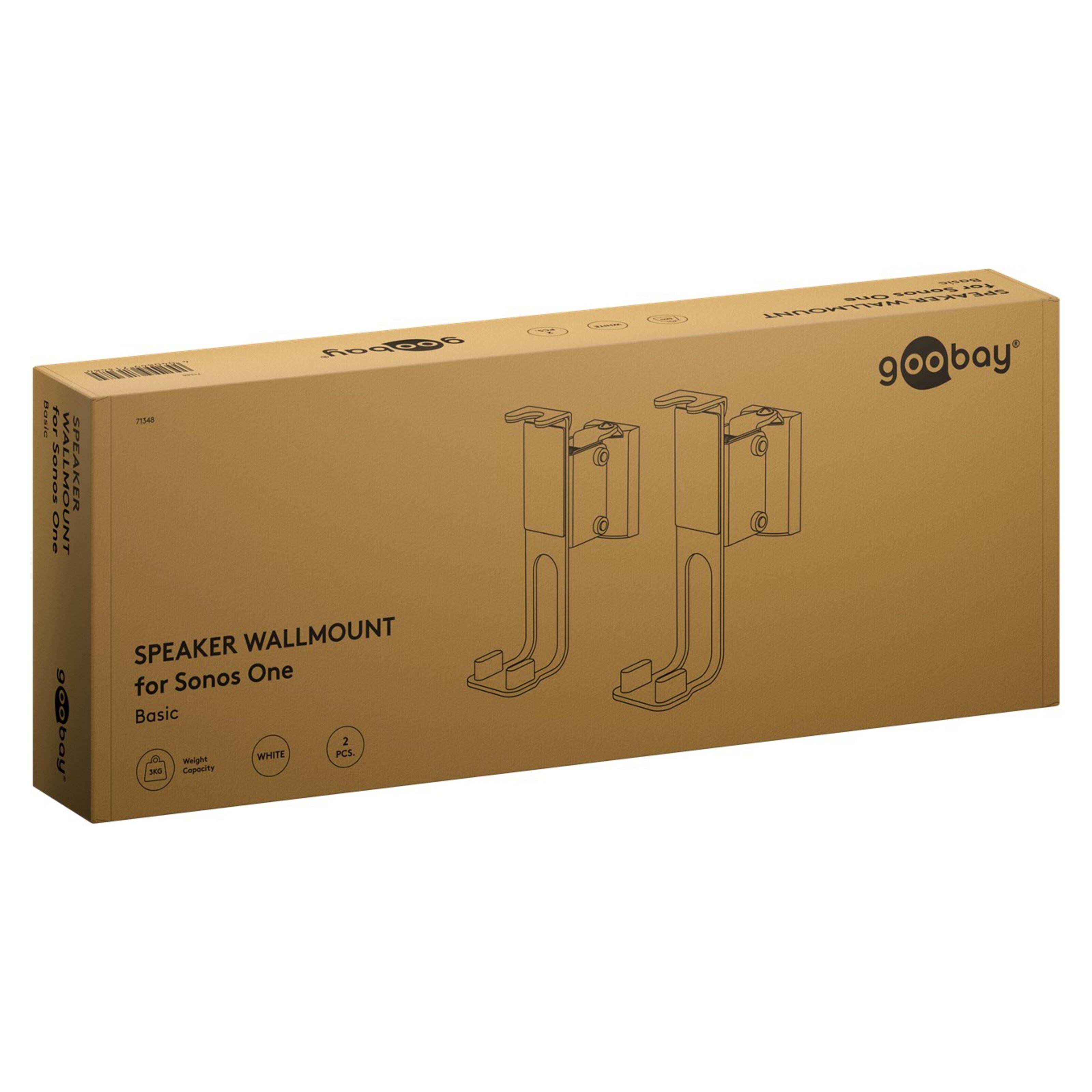 Høyttalerfeste for Sonos One og One SL Hvit