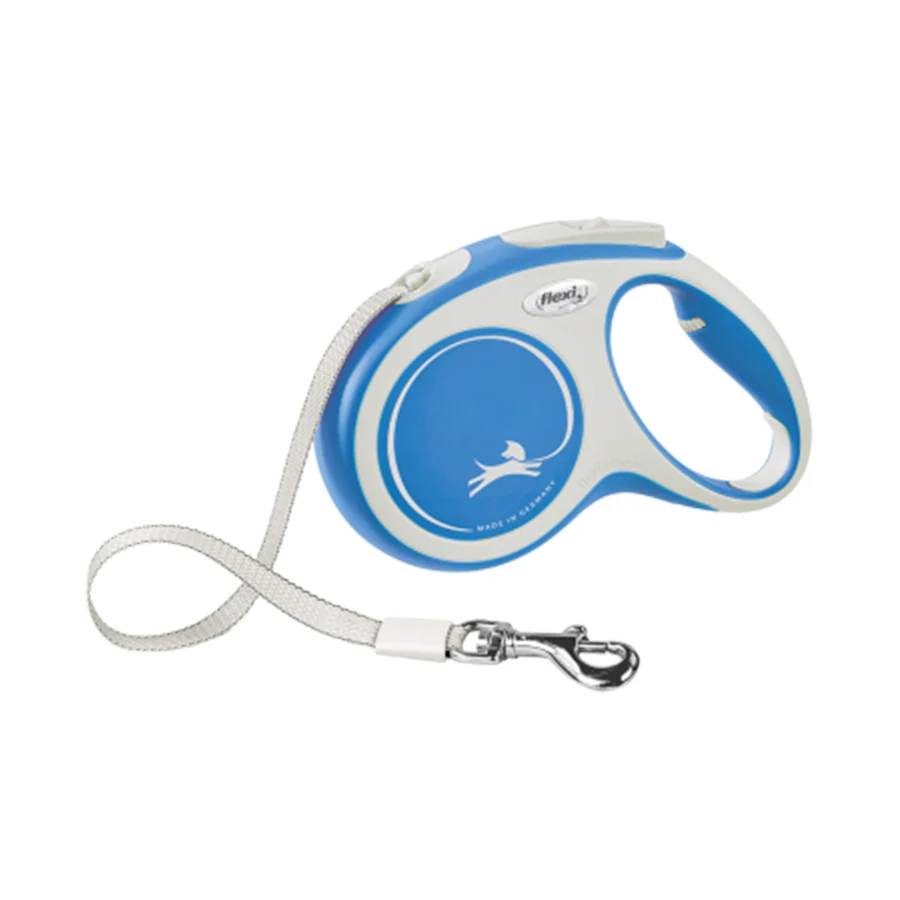 Guia extensível Flexi New Comfort para cães, azul escuro.