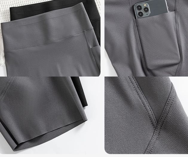 evanesce - Yogashorts met hoge taille en effen zakken
