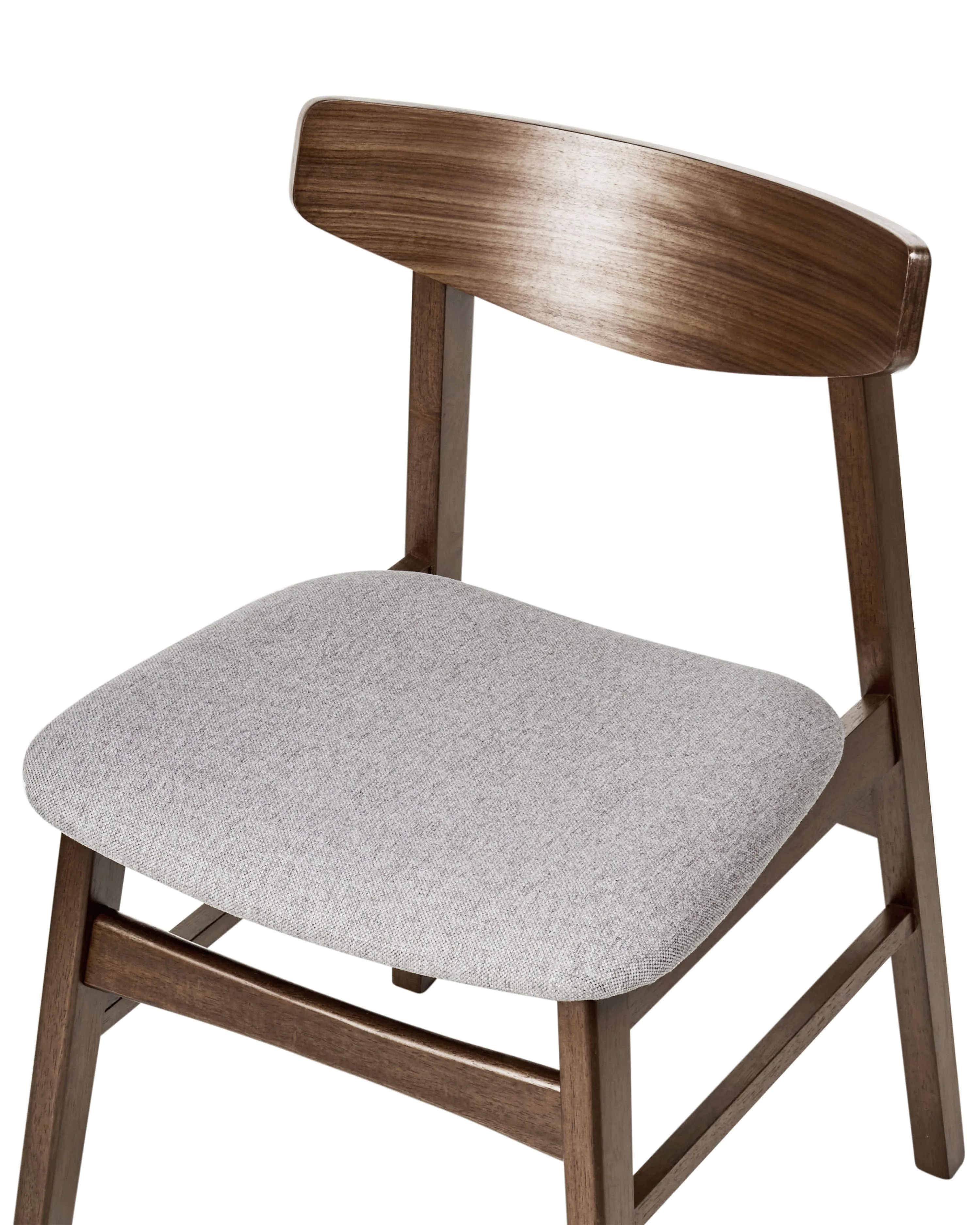 Set van 2 eetkamerstoelen SMILEY Hout Lichtgrijs