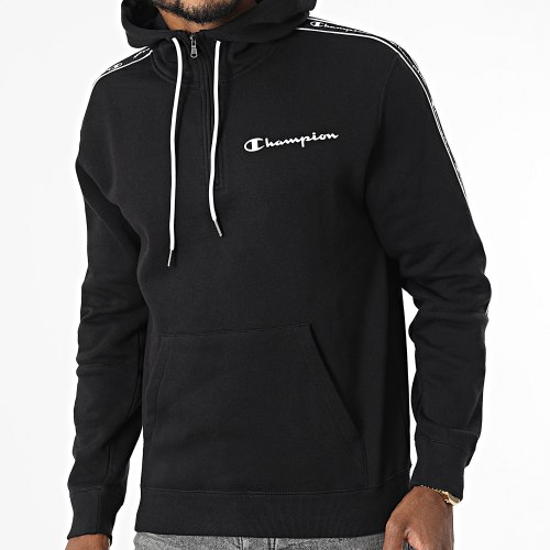 Sweat Capuche A Bandes 217831 Noir