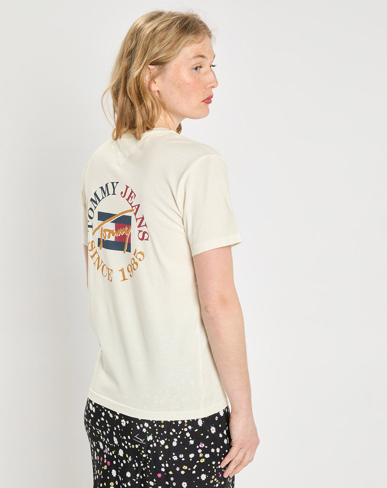 Tommy Jeans T-Shirt 100% Coton Bio Vintage Bronze écru