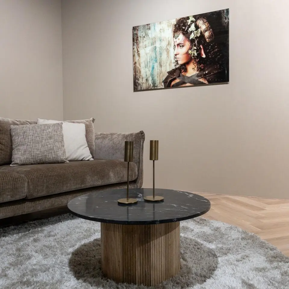 Brix - Salontafel Nova - Mangohout Marmer - 70x70x36