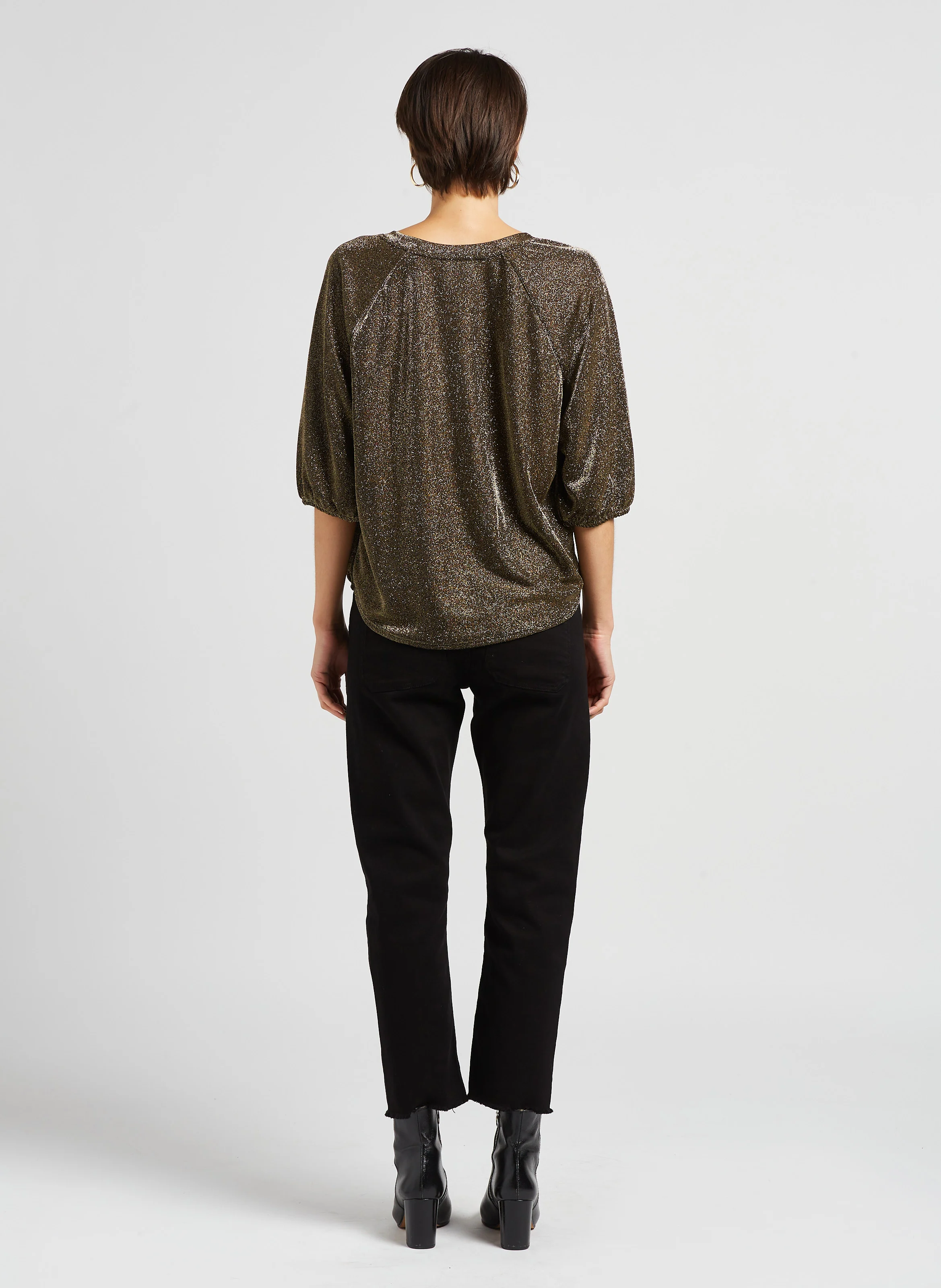 PATIENCE - Jean droit taille haute en coton mélangé | Noir