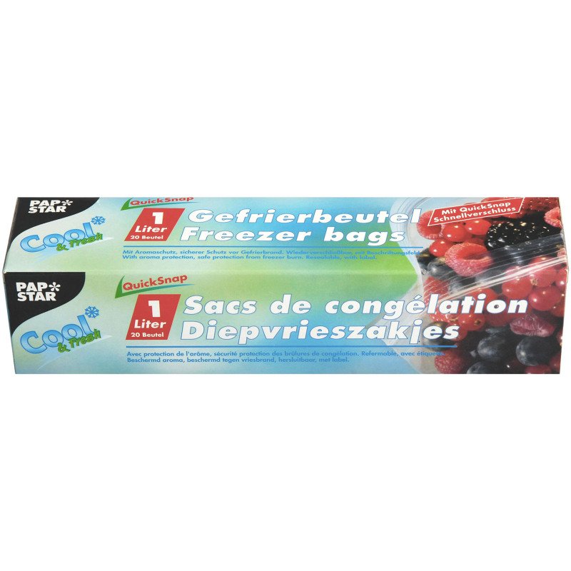 Sac de congélation QuickSnap, 1 L - Boîte de 20 sacs