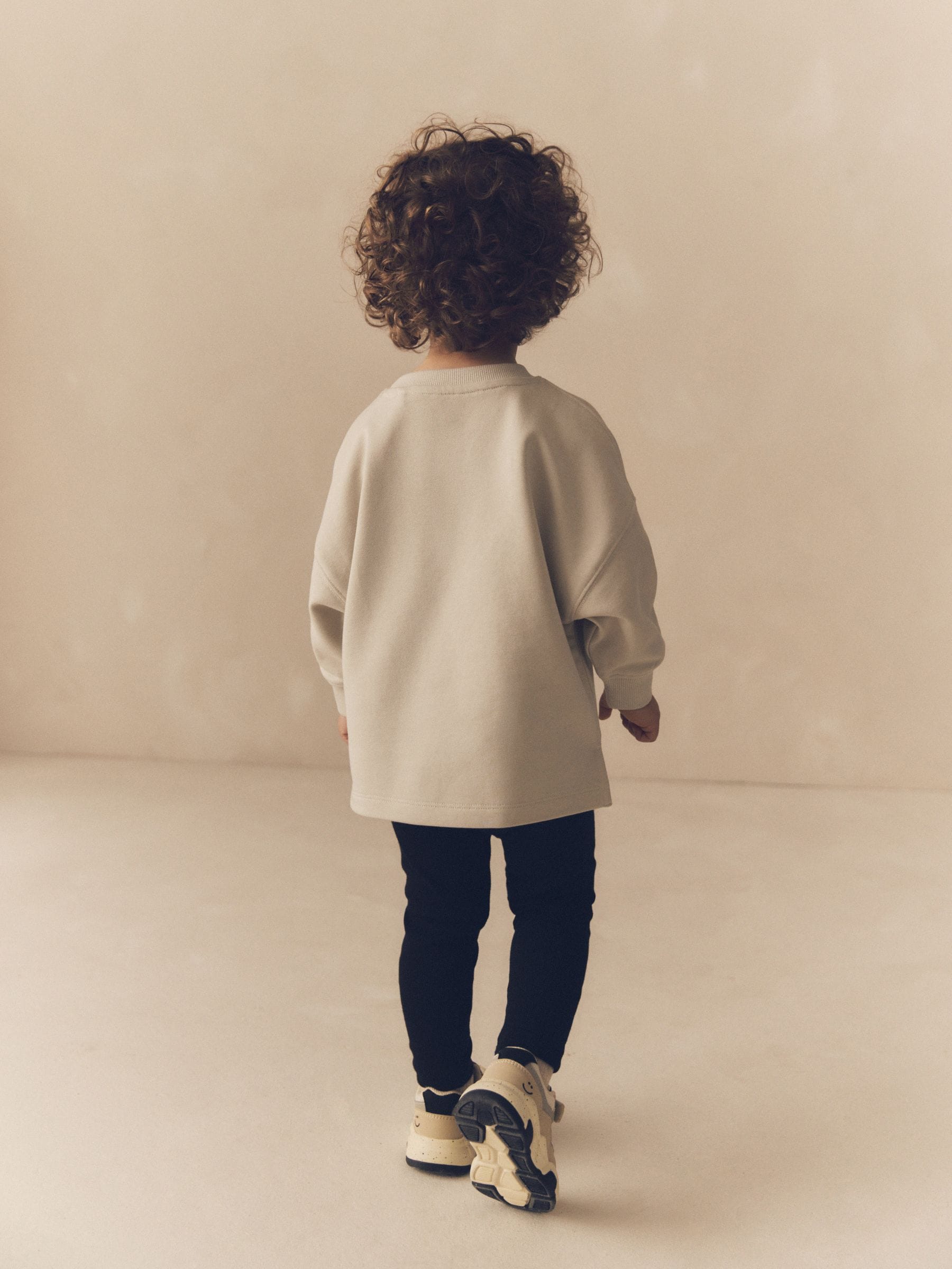 Grijs/okergeel - Set van 2 T-shirts met lange mouwen en leggings (3mnd-7jr)