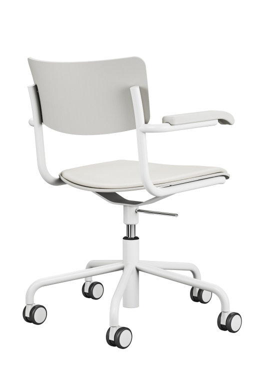 Thonet S43 bureaustoel zwart met chroom onderstel