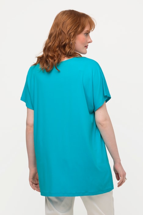 T-Shirt, Glitzerstein-Streifen, Rundhals, Halbarm