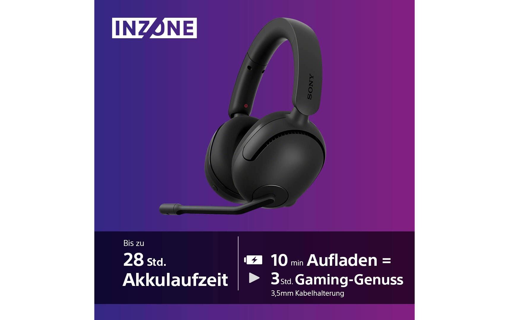 Headset INZONE H5 Schwarz<br>Leichtes, weiches und kabelloses Gaming-Headset