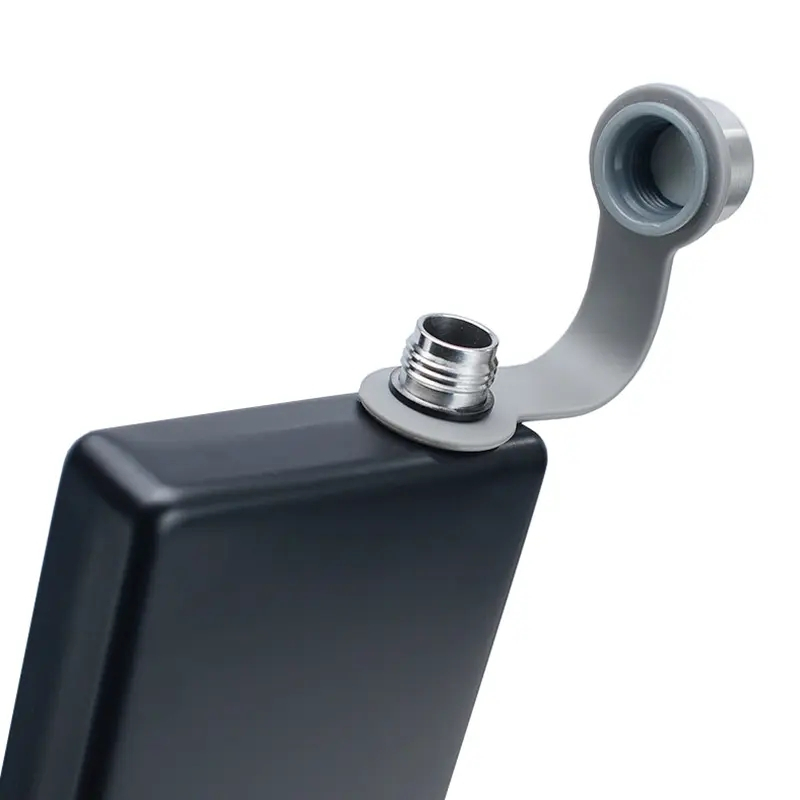 (266ml) Edelstahl Flachmann Edle Geschenkidee - Silber / Schwarz