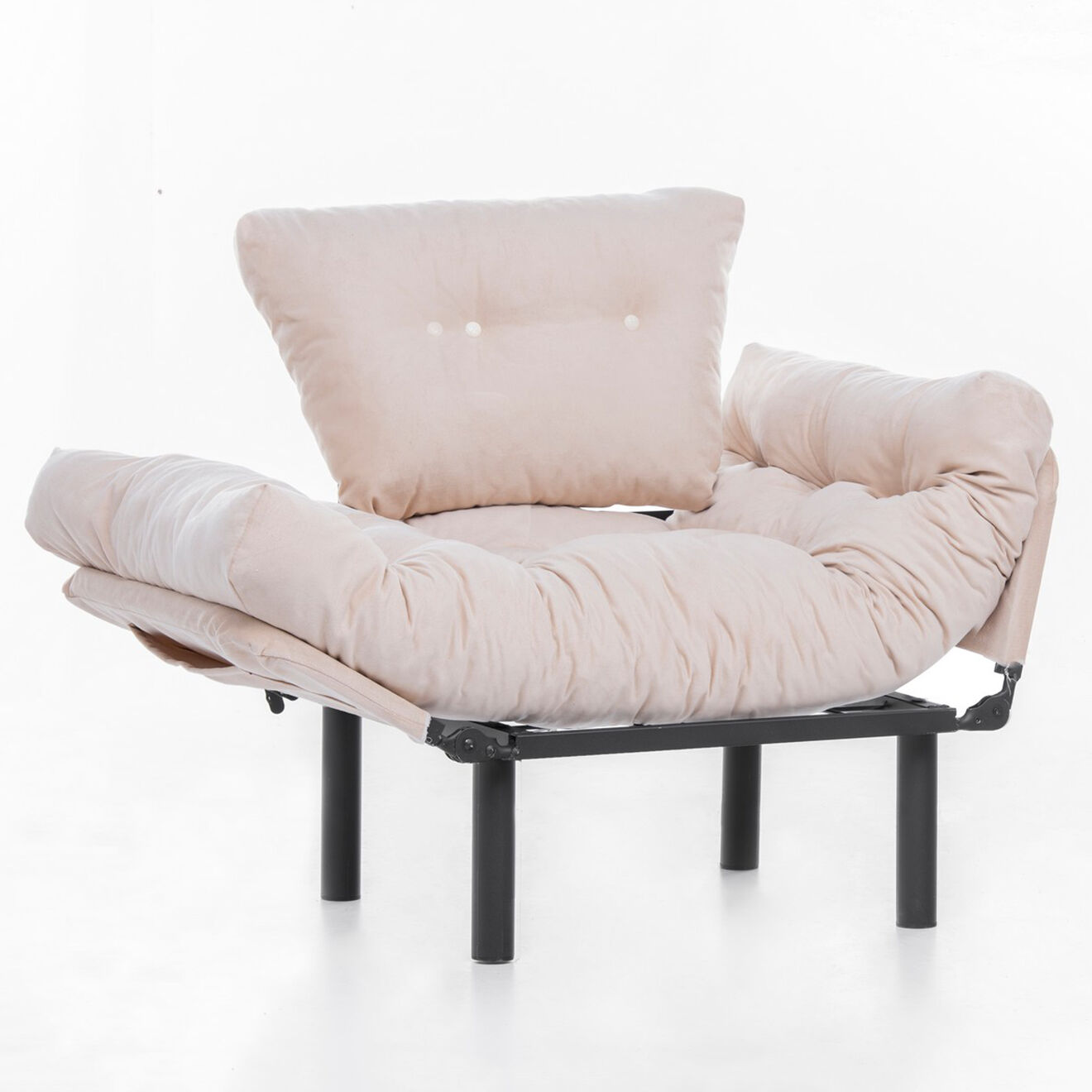 Wooden Art Fauteuil Nitta crème - 60x53x45 cm