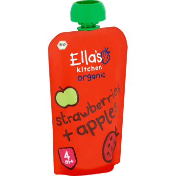 Ella's Kitchen Aardbeien + appels 4+ biologisch 120 g