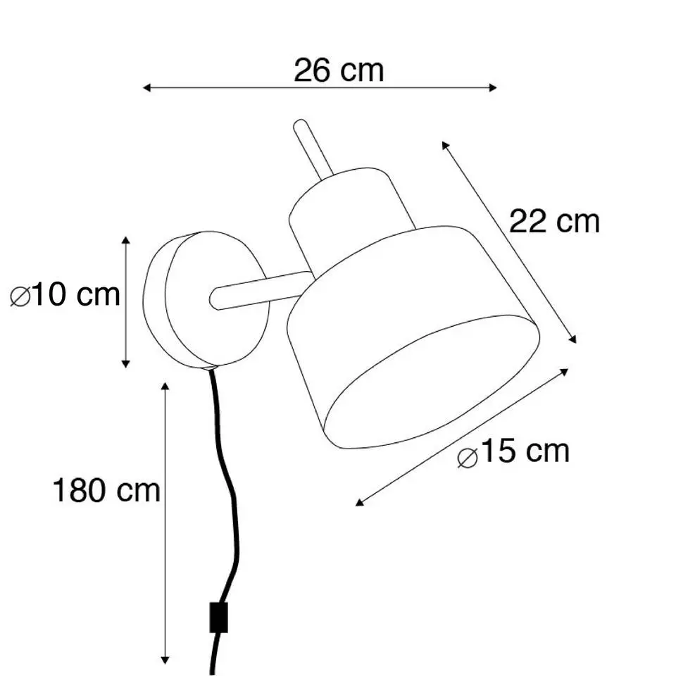 Qazqa wandlampen chappie zwart e27