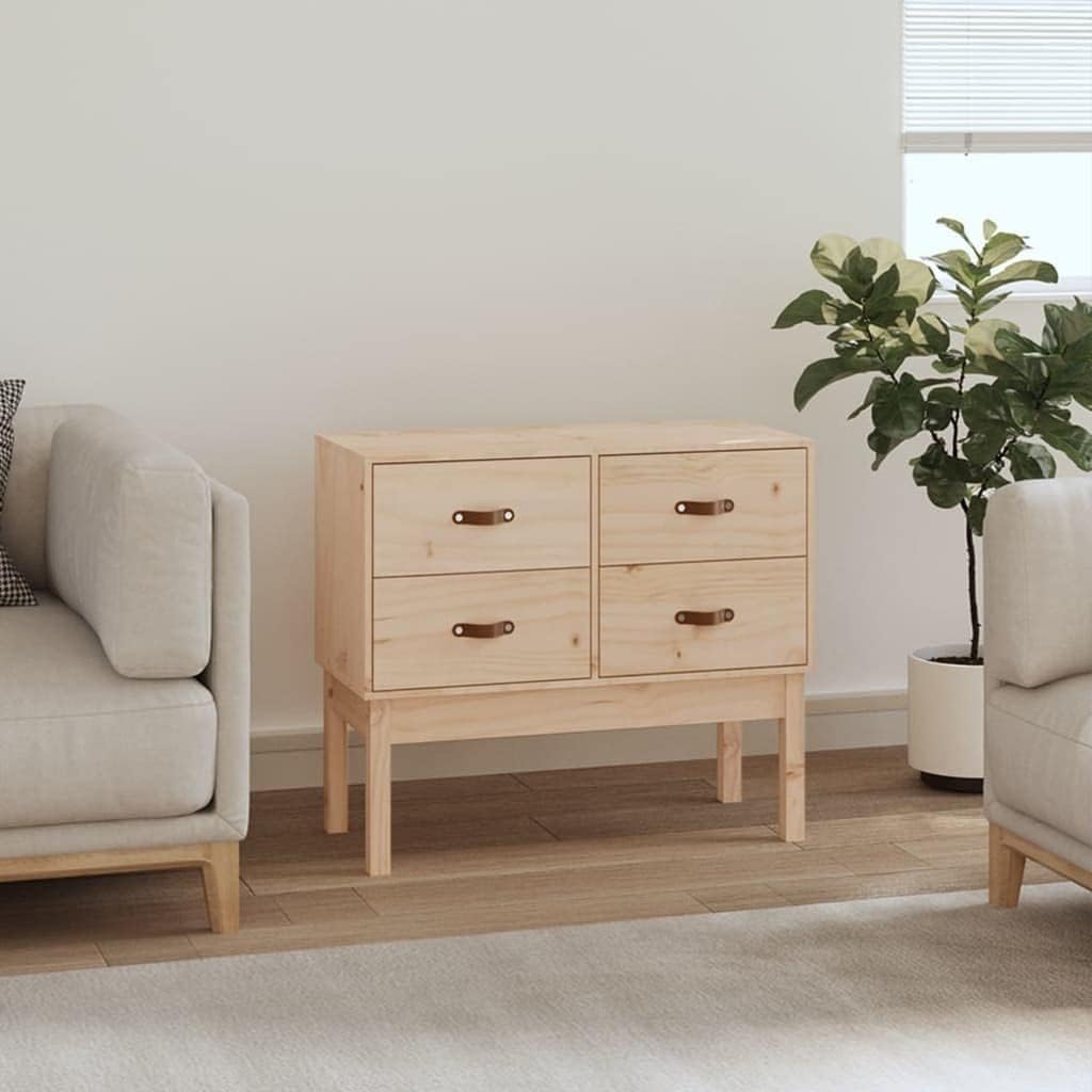 Konsole aus massivem Kiefernholz, 90 x 40 x 78 cm, mit 4 Schubladen, Schrank für Wohnzimmer, Schlafzimmer, Büro, Ausstellungsfläche für dekorative Gegenstände, solide Struktur