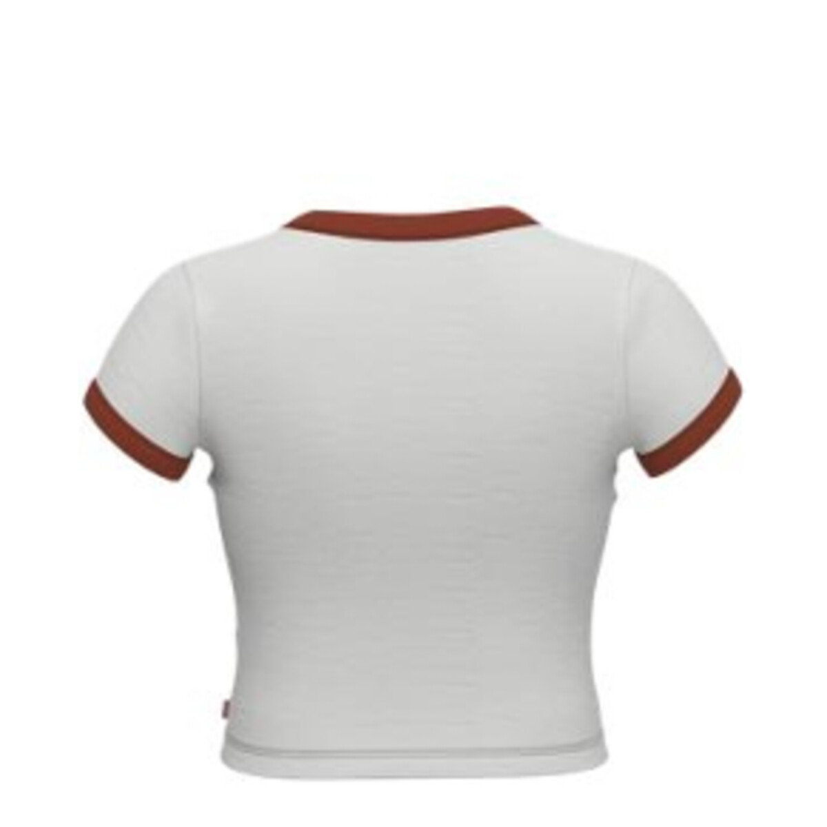 Camiseta cropped Levi's com estampa na frente.