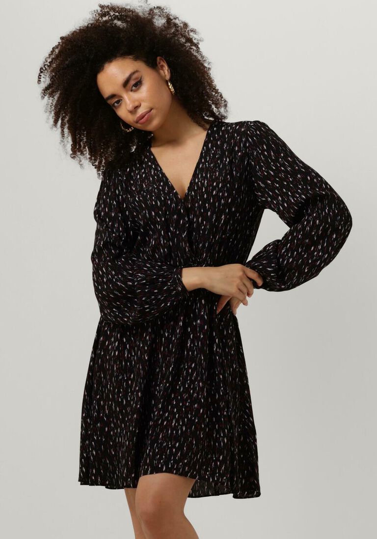 SCOTCH & SODA zwarte scotch & soda mini jurk wrapped short dress