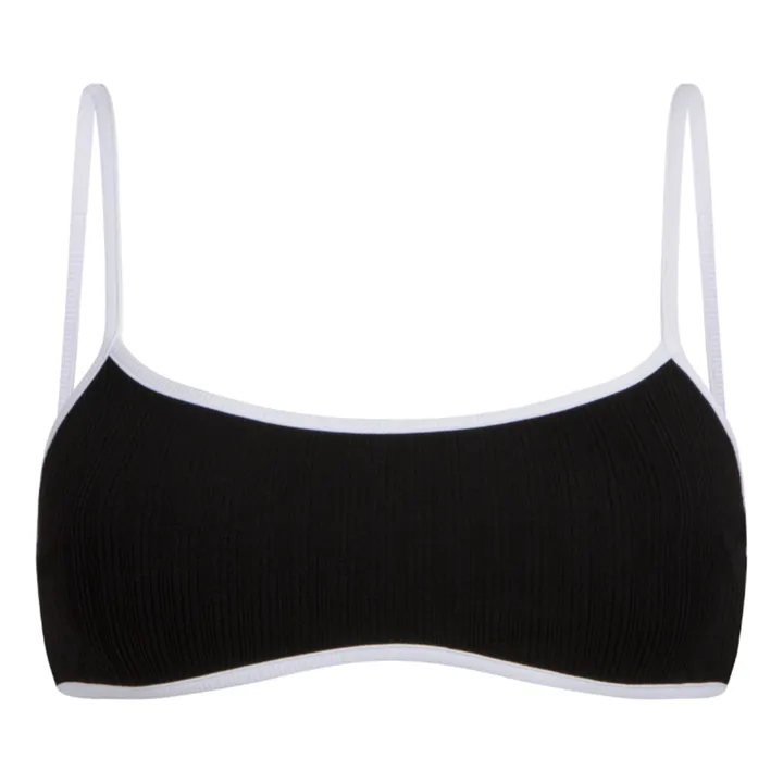 Anja Paris Haut de Maillot Côtelé L'éclatant | Noir