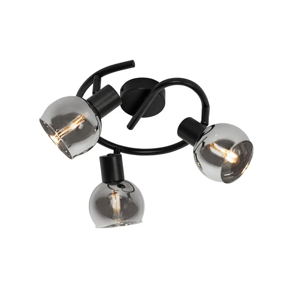 Qazqa opbouwspots vidro zwart e14