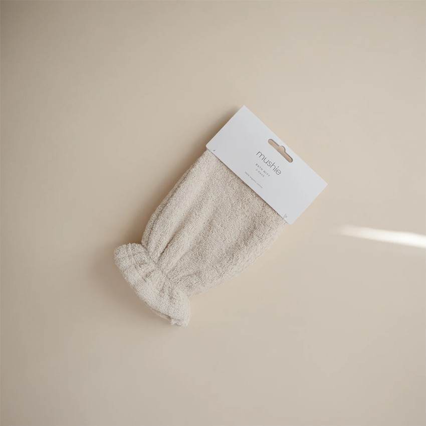 Lot de 2 gants de toilette en coton Biologique fog