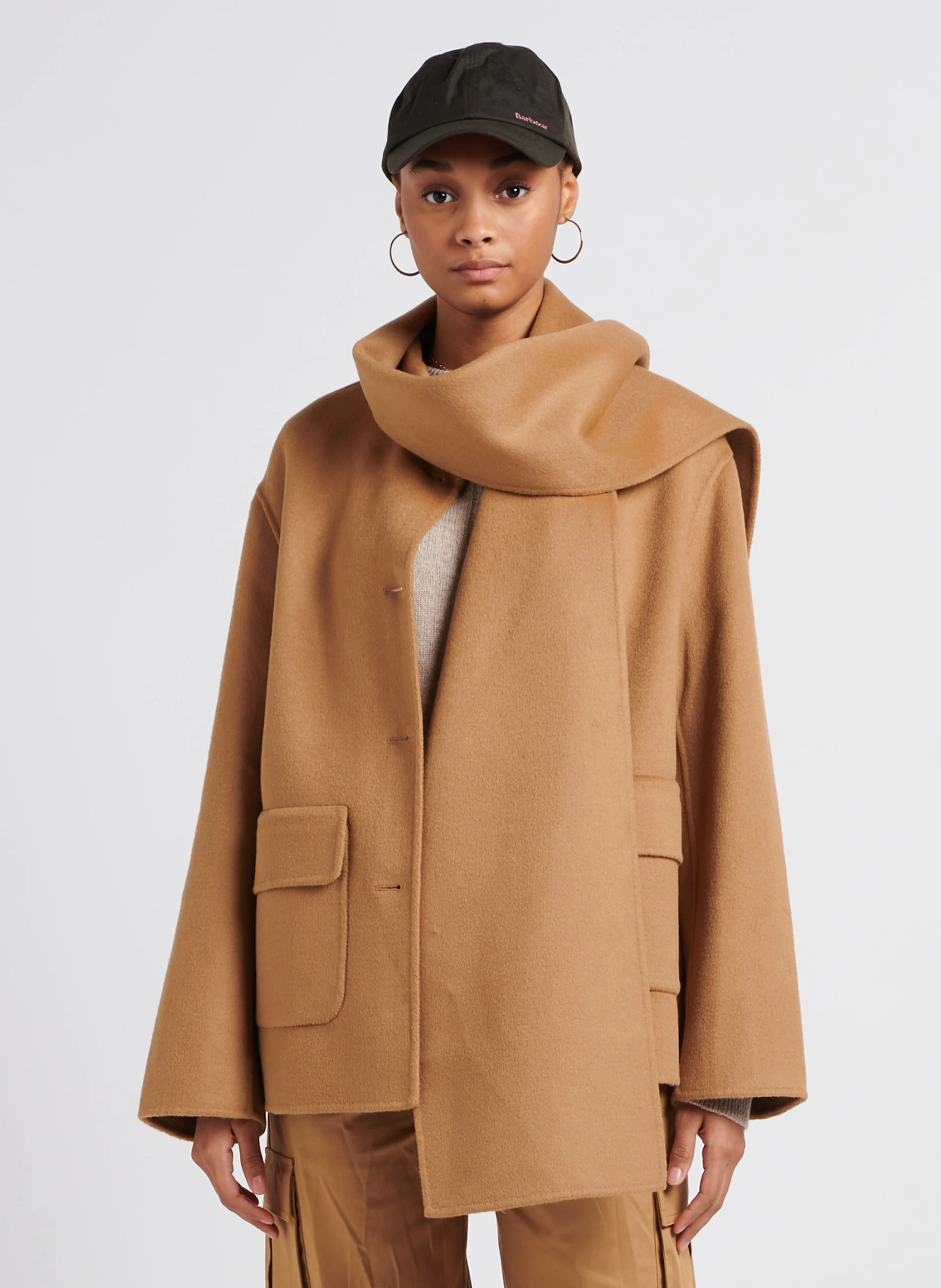 SACHA - Manteau col rond en laine mélangée| Multicolore