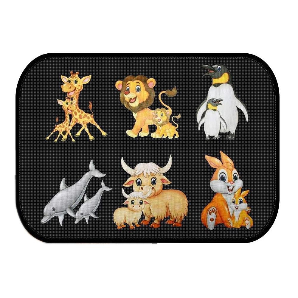 (2er Set) 44x36cm Statische Pop-Up Auto Sonnenblende Kinder Seitenscheibe mit UV-Schutz - Wildtiere