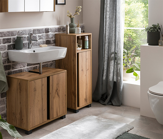 Highboard »Dex«, schwarz/eiche