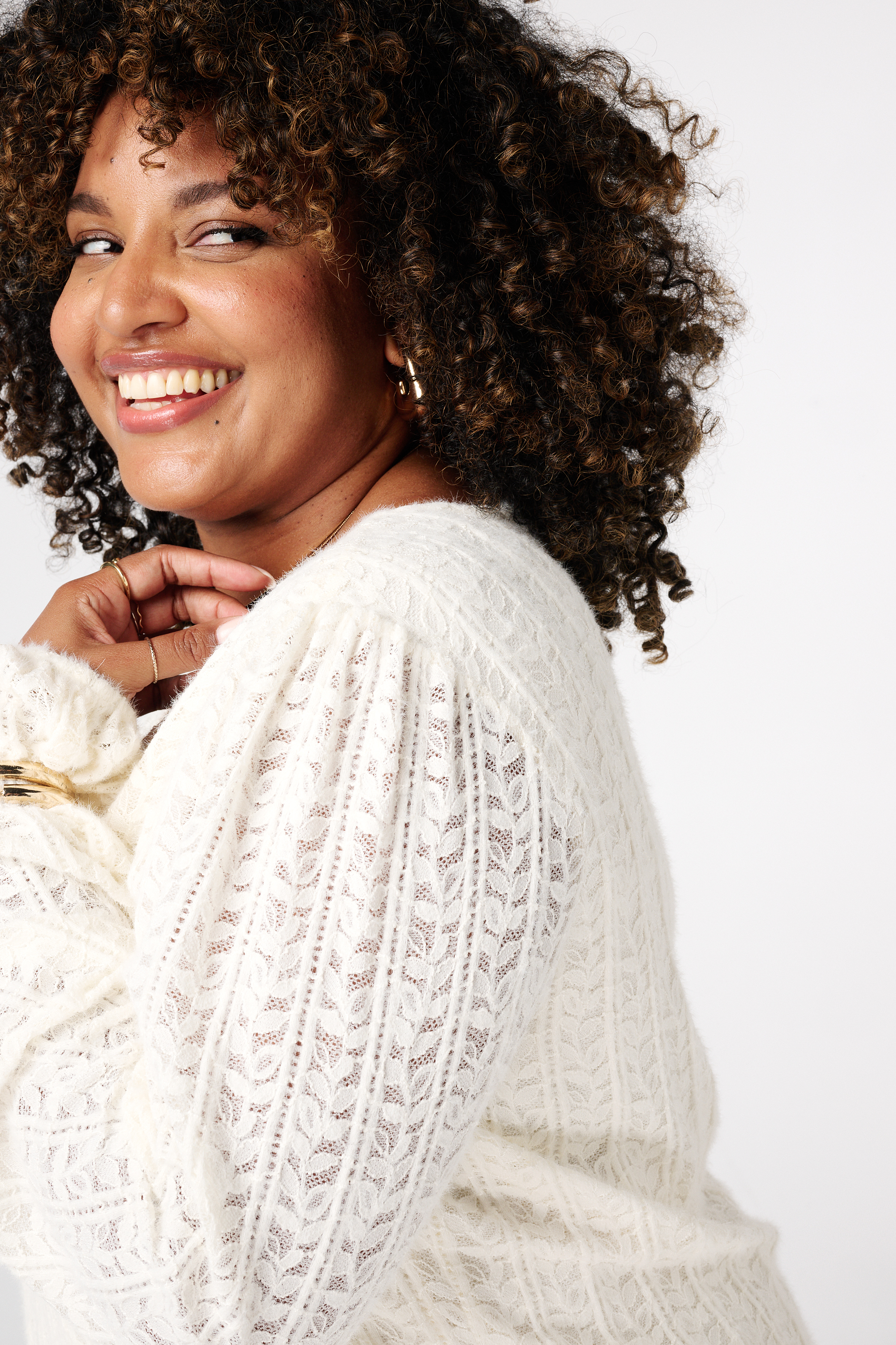 Top met kant Cream