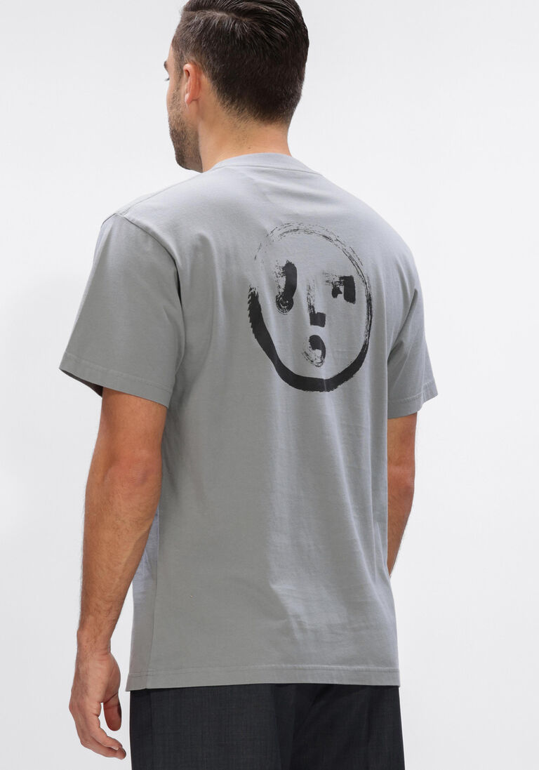 grijze olaf hussein t-shirt brushstroke face tee